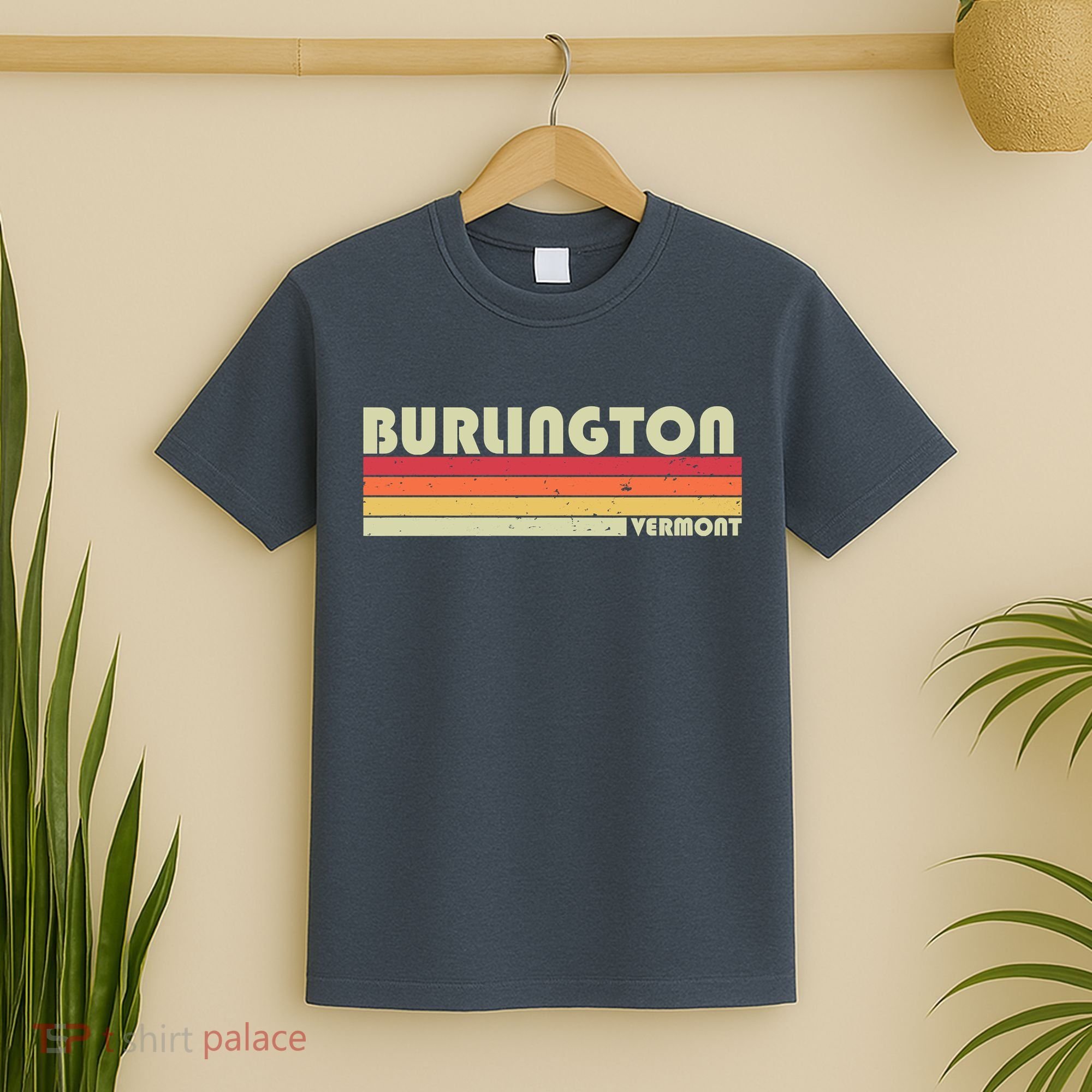 BURLINGTON VT VERMONT Funny City Home Roots Gift Retro 80s T-Shirt