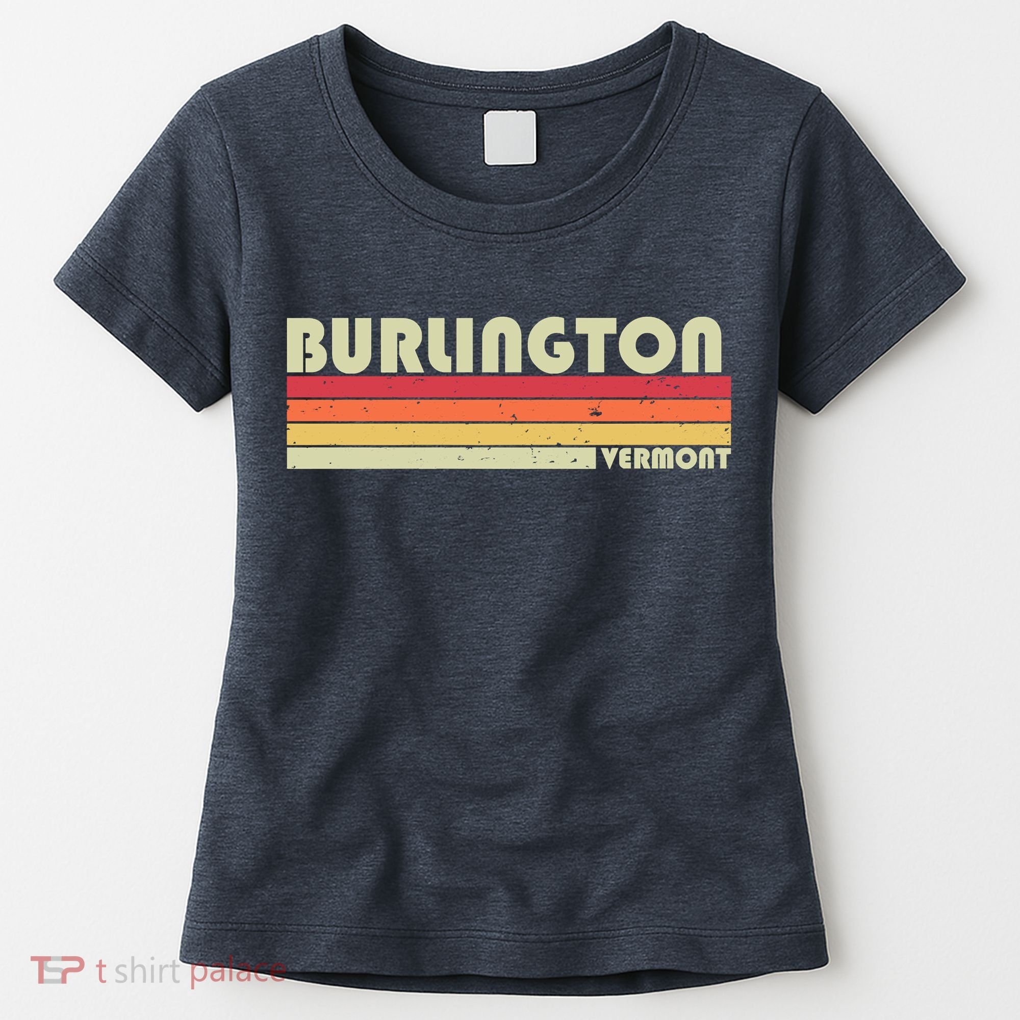 BURLINGTON VT VERMONT Funny City Home Roots Gift Retro 80s Women's T-Shirt
