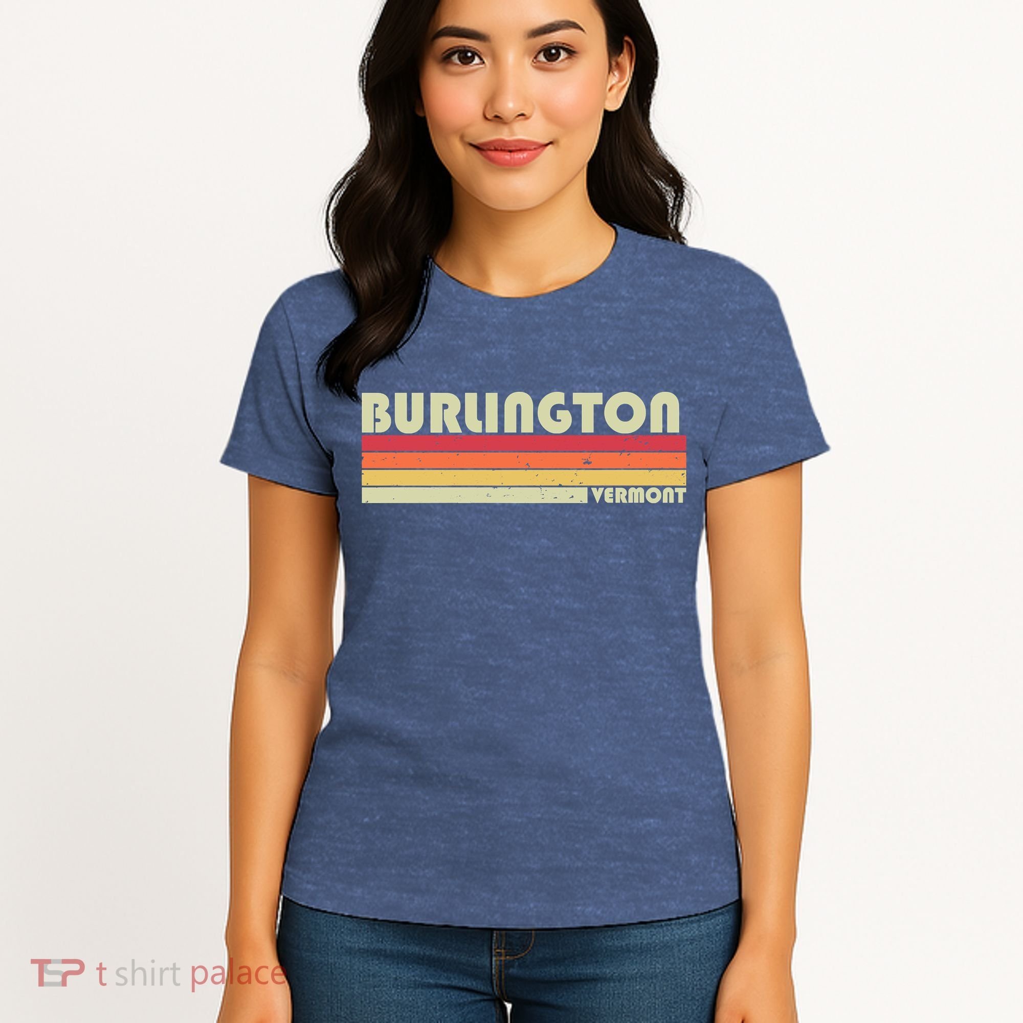 BURLINGTON VT VERMONT Funny City Home Roots Gift Retro 80s Women's T-Shirt