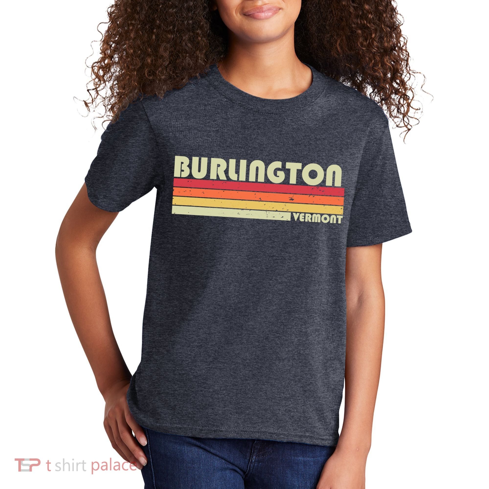 BURLINGTON VT VERMONT Funny City Home Roots Gift Retro 80s Kids T-Shirt