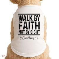 Bible Verse Walk Faith Not By Sight Christian Pastor Doggie Tank thumb 0