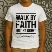 Bible Verse Walk Faith Not By Sight Christian Pastor T-Shirt thumb 3