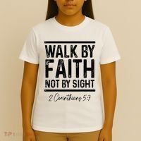 Bible Verse Walk Faith Not By Sight Christian Pastor T-Shirt thumb 4