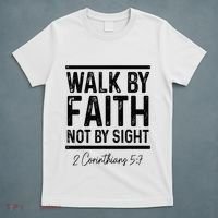 Bible Verse Walk Faith Not By Sight Christian Pastor T-Shirt thumb 5