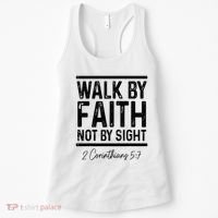Bible Verse Walk Faith Not By Sight Christian Pastor Women's Tank Top thumb 0