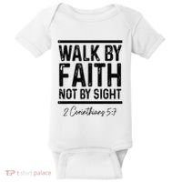 Bible Verse Walk Faith Not By Sight Christian Pastor Baby Bodysuit thumb 0