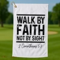 Bible Verse Walk Faith Not By Sight Christian Pastor Golf Towel thumb 1