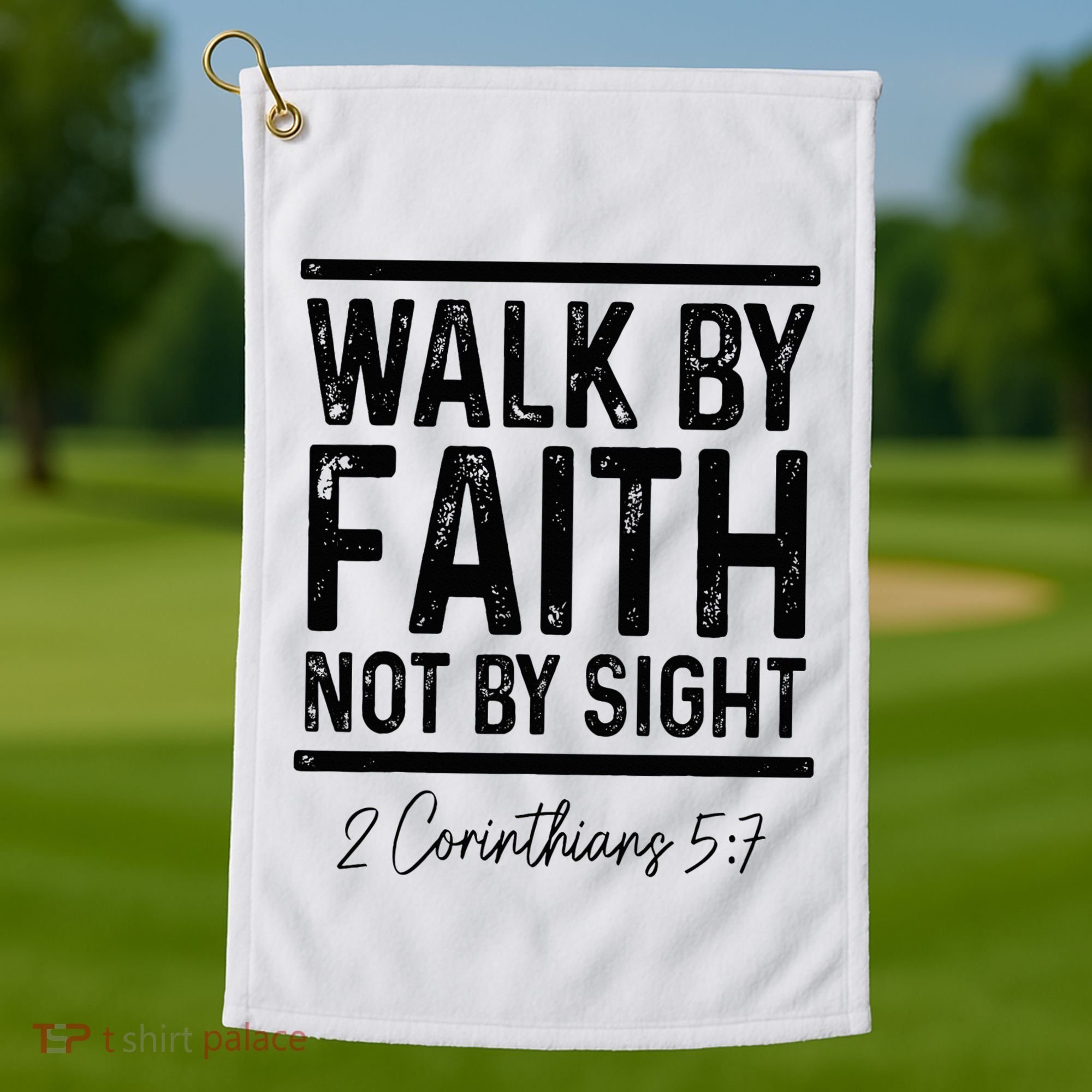 Bible Verse Walk Faith Not By Sight Christian Pastor Golf Towel