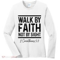 Bible Verse Walk Faith Not By Sight Christian Pastor Women's Long Sleeve Shirt thumb 0