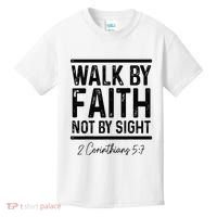 Bible Verse Walk Faith Not By Sight Christian Pastor Kids T-Shirt thumb 0