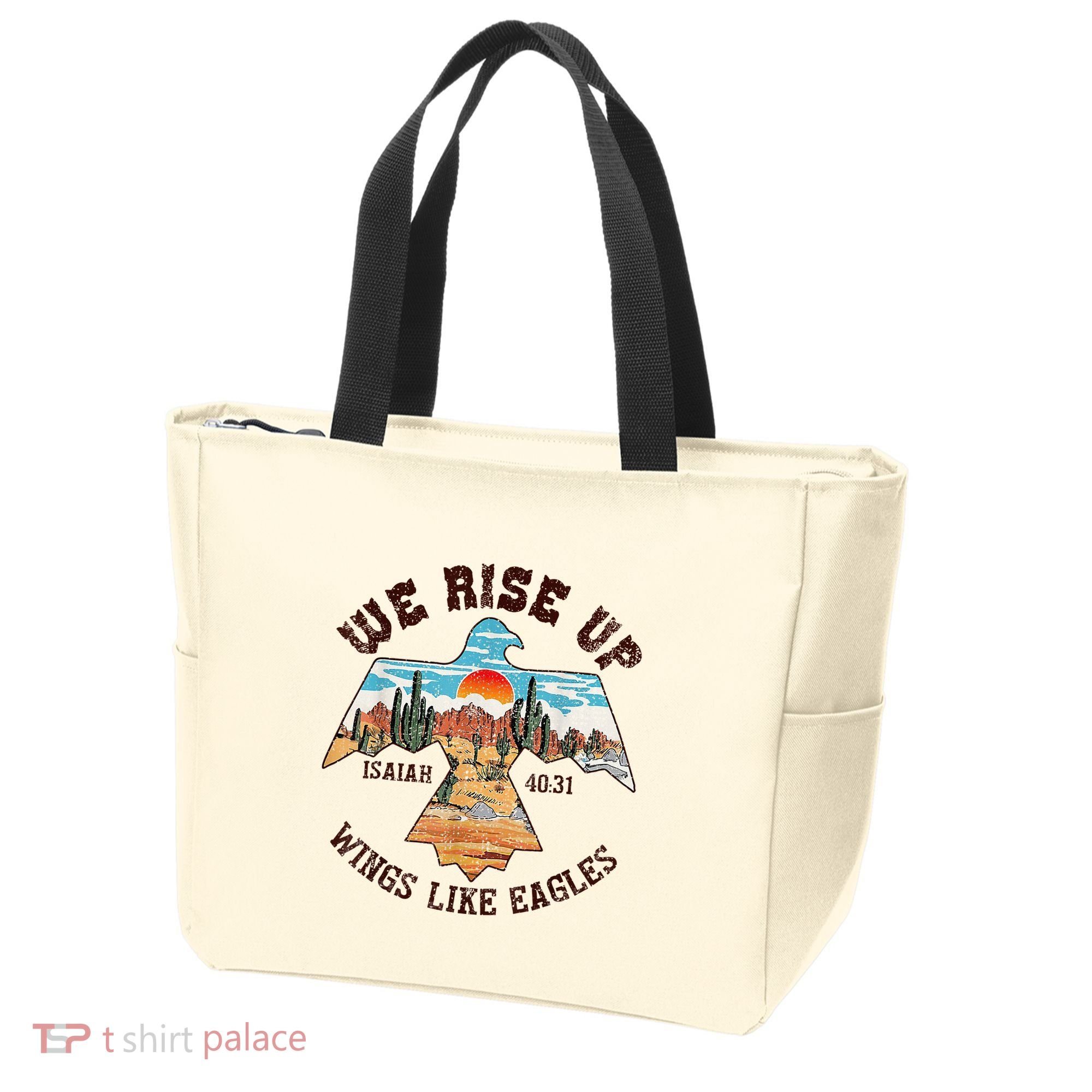 Bible Verse We Rise Up Wings Like Eagles Isaiah 4031 Tote Bag