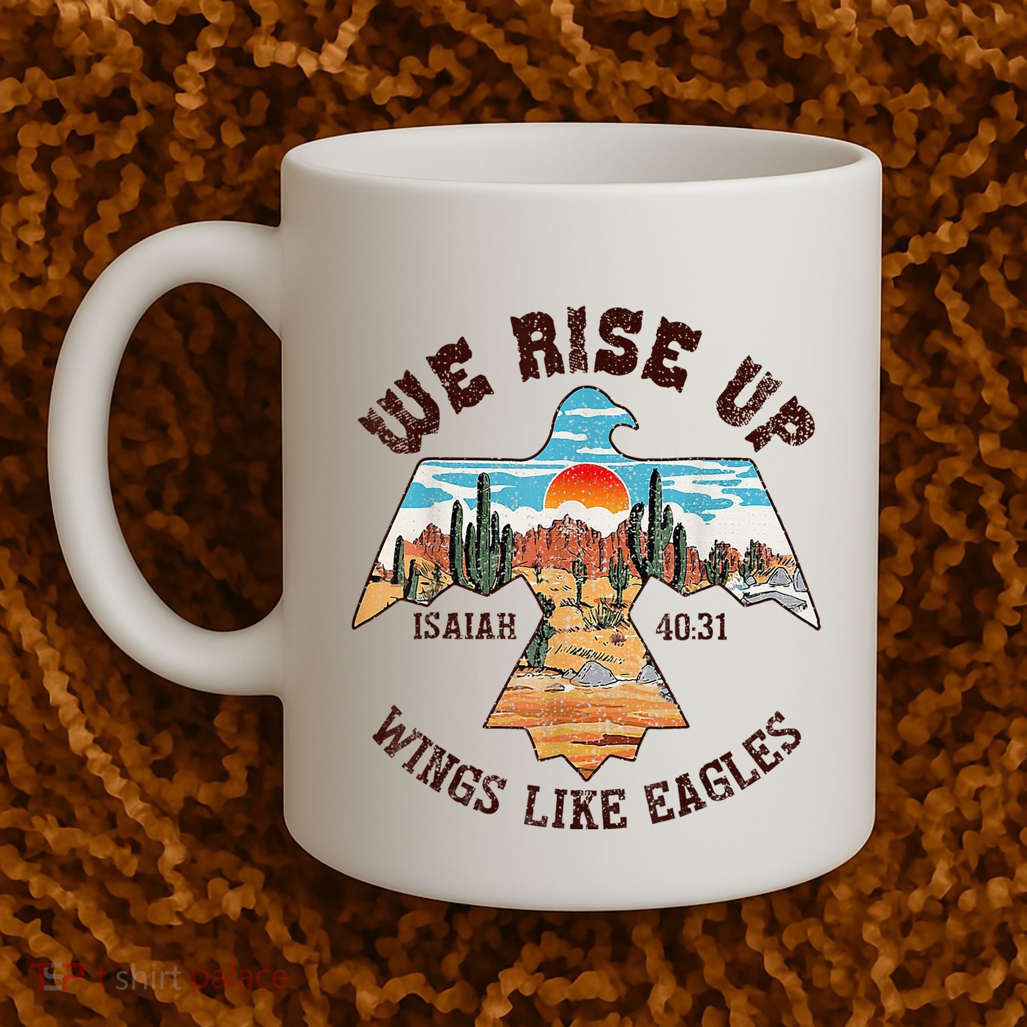 Bible Verse We Rise Up Wings Like Eagles Isaiah 4031 Coffee Mug