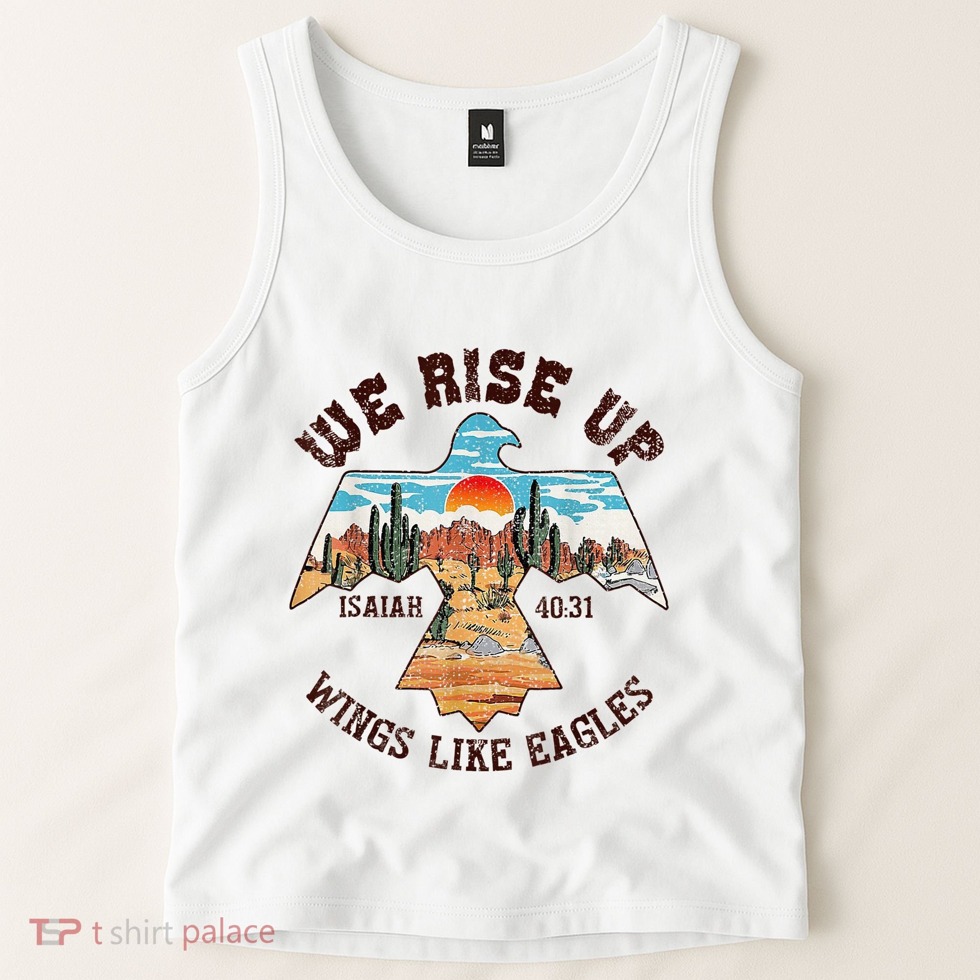 Bible Verse We Rise Up Wings Like Eagles Isaiah 4031 Tank Top
