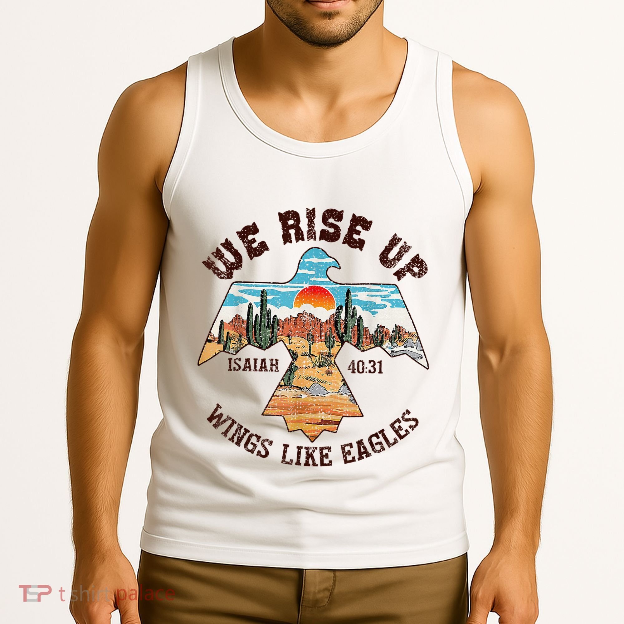 Bible Verse We Rise Up Wings Like Eagles Isaiah 4031 Tank Top