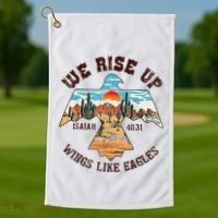 Bible Verse We Rise Up Wings Like Eagles Isaiah 4031 Golf Towel thumb 1