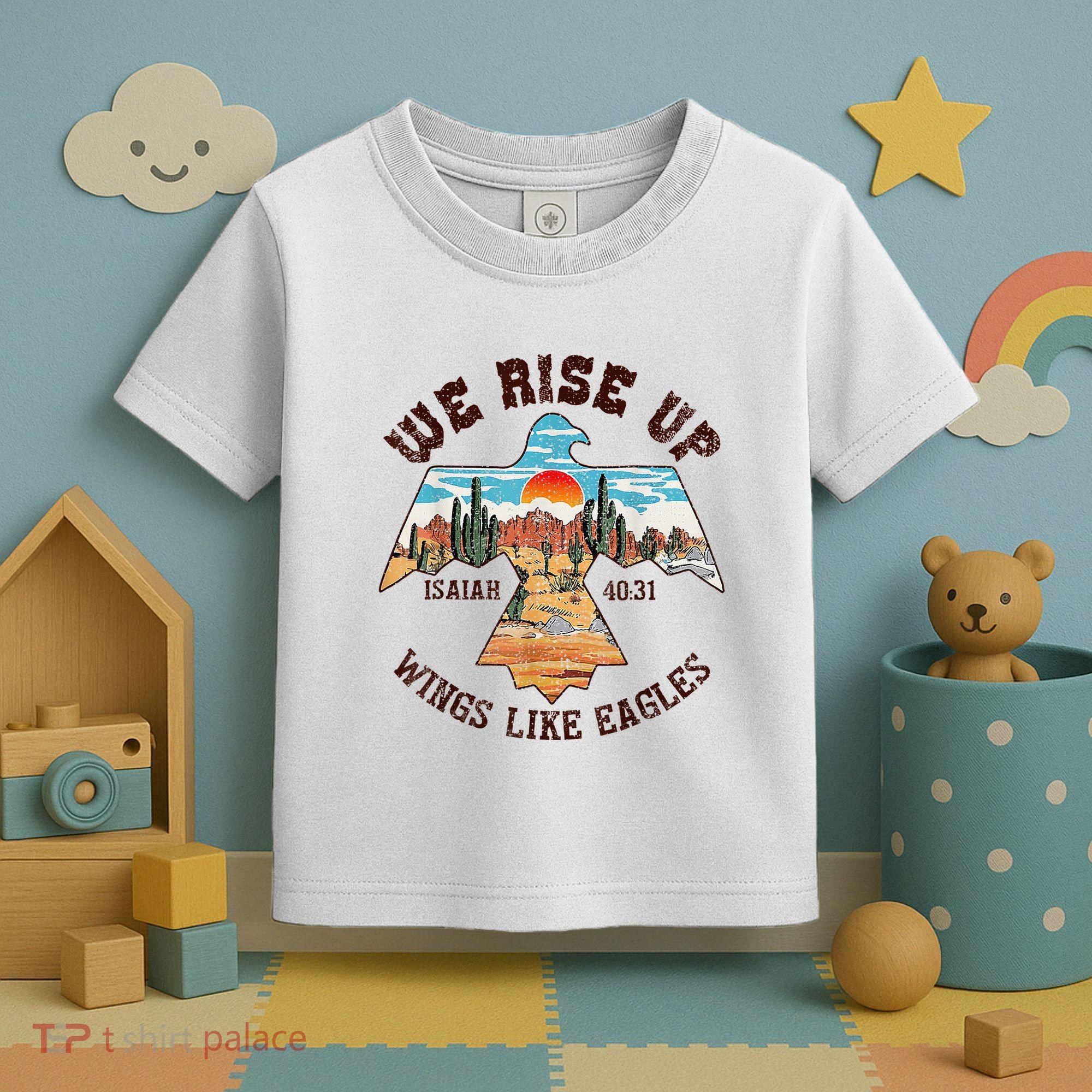 Bible Verse We Rise Up Wings Like Eagles Isaiah 4031 Toddler T-Shirt