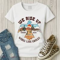 Bible Verse We Rise Up Wings Like Eagles Isaiah 4031 Women's T-Shirt thumb 3