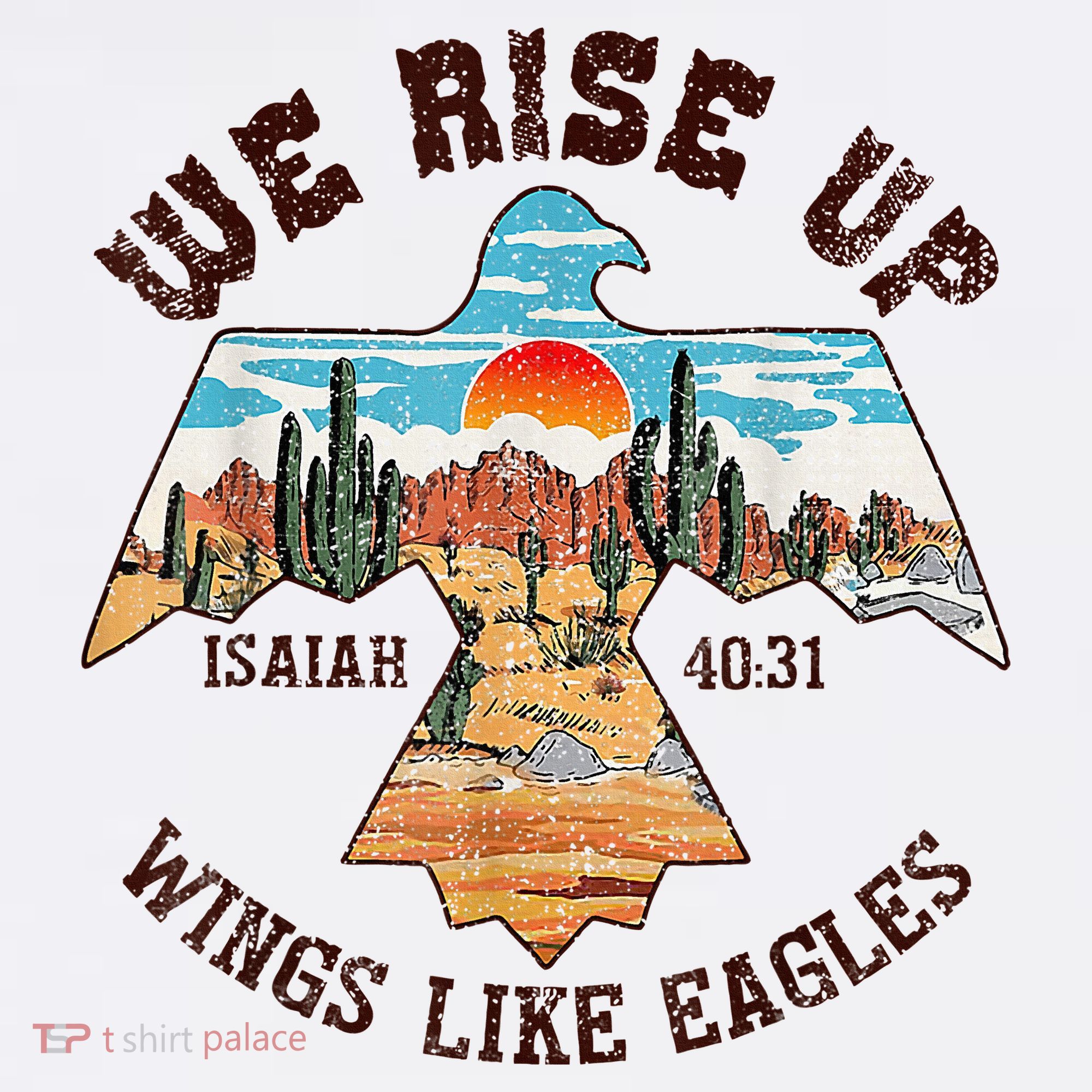 Bible Verse We Rise Up Wings Like Eagles Isaiah 4031 Women's T-Shirt