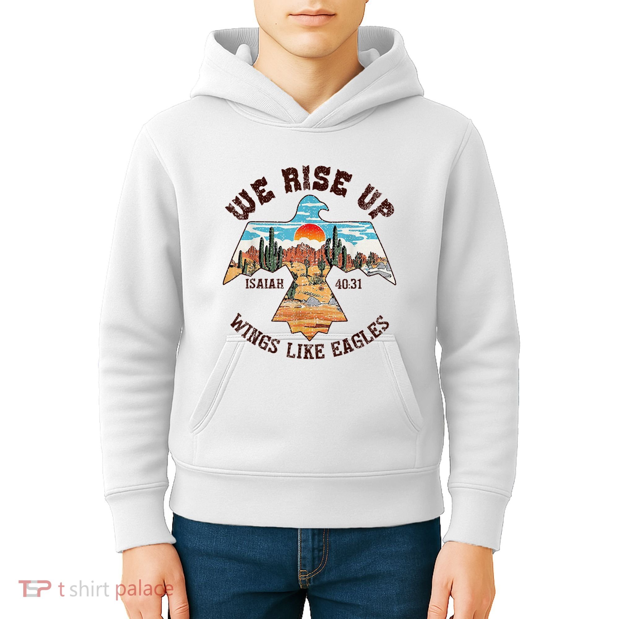 Bible Verse We Rise Up Wings Like Eagles Isaiah 4031 Kids Hoodie