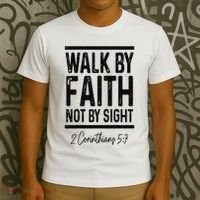 Bible Verse Walk Faith Not By Sight Christian Pastor T-Shirt thumb 3