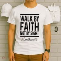 Bible Verse Walk Faith Not By Sight Christian Pastor T-Shirt thumb 6