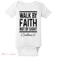 Bible Verse Walk Faith Not By Sight Christian Pastor Baby Bodysuit thumb 0