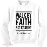 Bible Verse Walk Faith Not By Sight Christian Pastor Kids Sweatshirt thumb 0