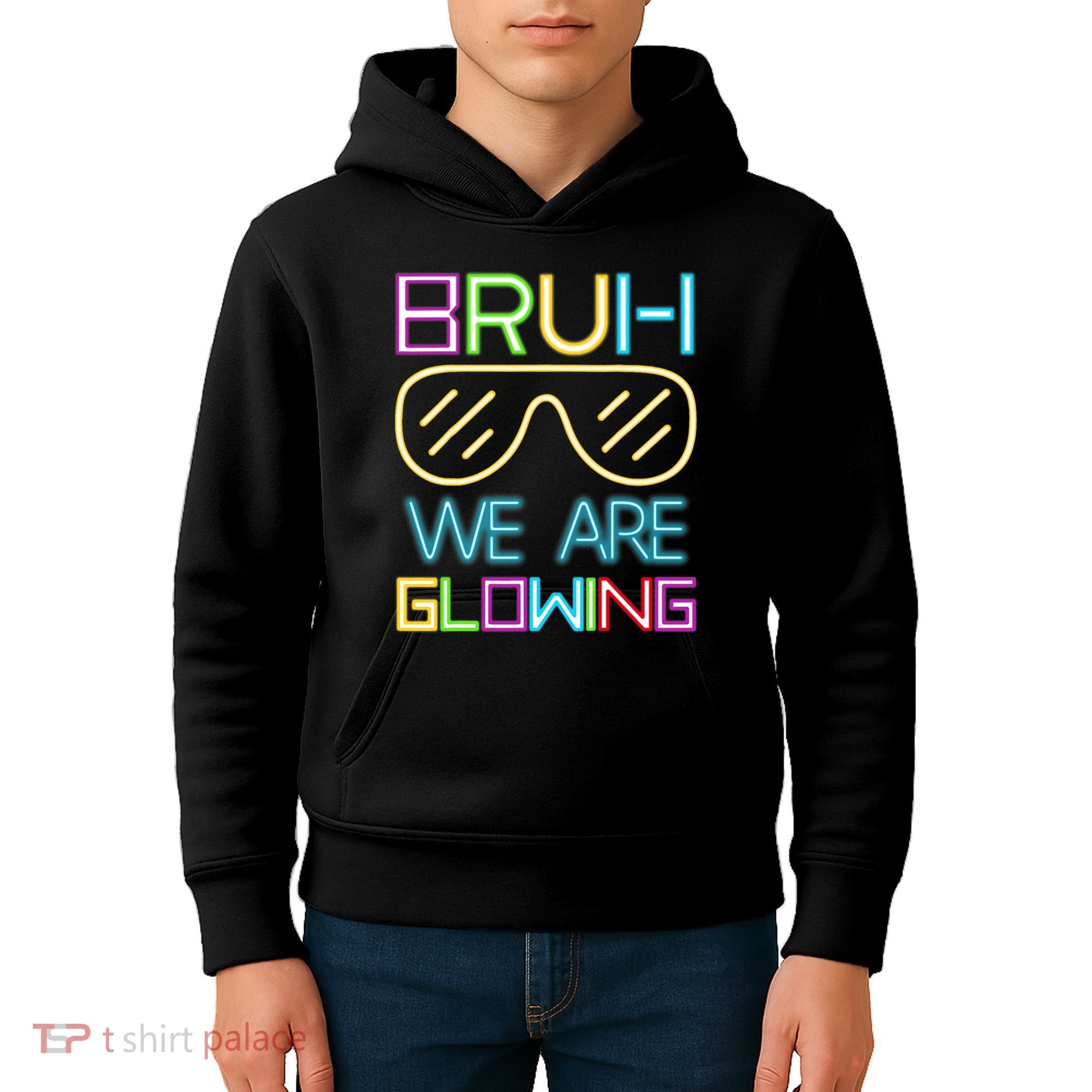 Bruh We Are Glowing In My Era Group Team Kids Hoodie