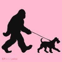Bigfoot Walking A Dog Funny Irish Terrier Lovers Dog Dad Coaster thumb 2