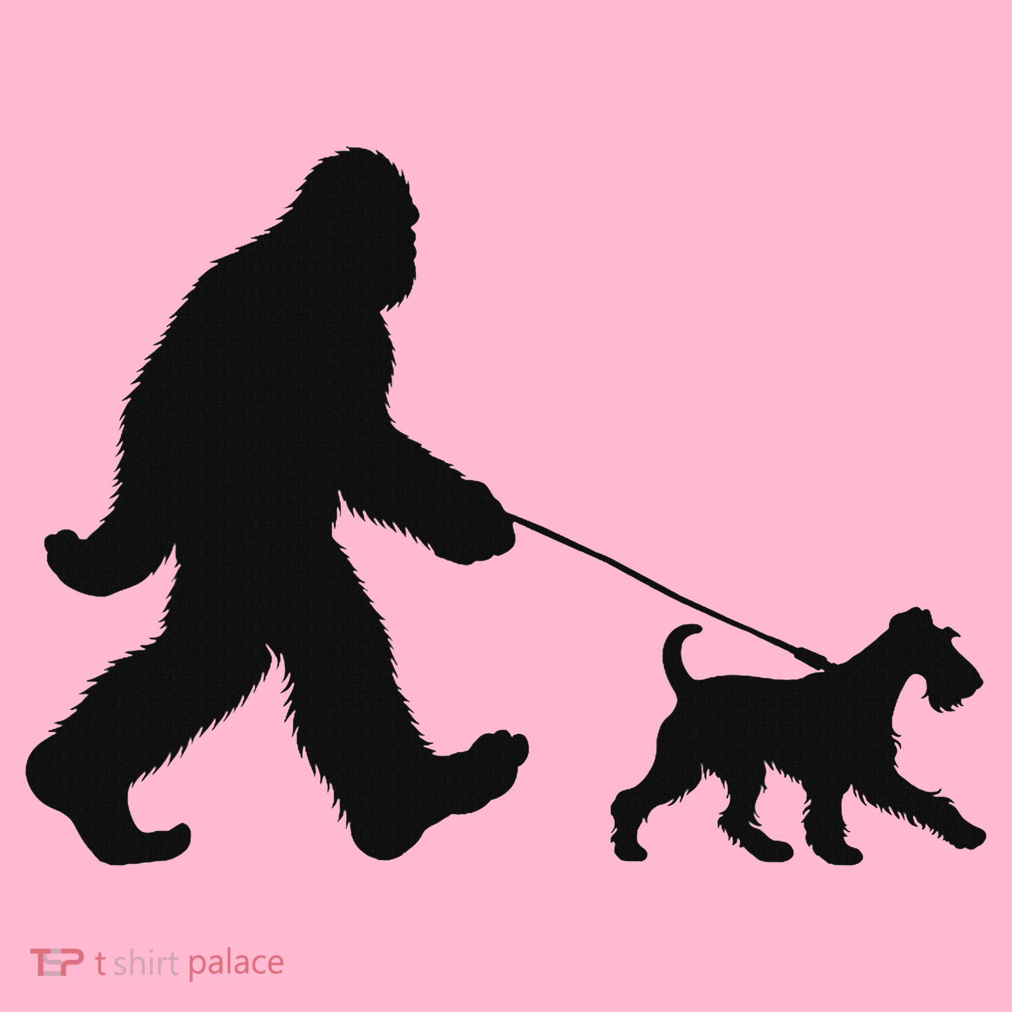 Bigfoot Walking A Dog Funny Irish Terrier Lovers Dog Dad Coaster