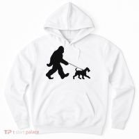 Bigfoot Walking A Dog Funny Irish Terrier Lovers Dog Dad Hoodie thumb 0