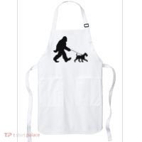 Bigfoot Walking A Dog Funny Irish Terrier Lovers Dog Dad Apron thumb 0