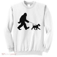 Bigfoot Walking A Dog Funny Irish Terrier Lovers Dog Dad Sweatshirt thumb 0