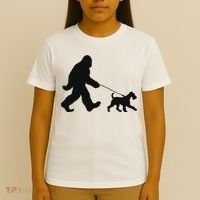 Bigfoot Walking A Dog Funny Irish Terrier Lovers Dog Dad T-Shirt thumb 4