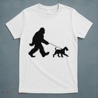 Bigfoot Walking A Dog Funny Irish Terrier Lovers Dog Dad T-Shirt thumb 5