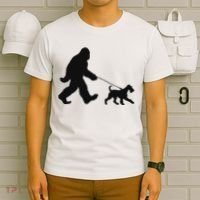 Bigfoot Walking A Dog Funny Irish Terrier Lovers Dog Dad T-Shirt thumb 6
