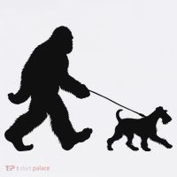 Bigfoot Walking A Dog Funny Irish Terrier Lovers Dog Dad Beanie thumb 2