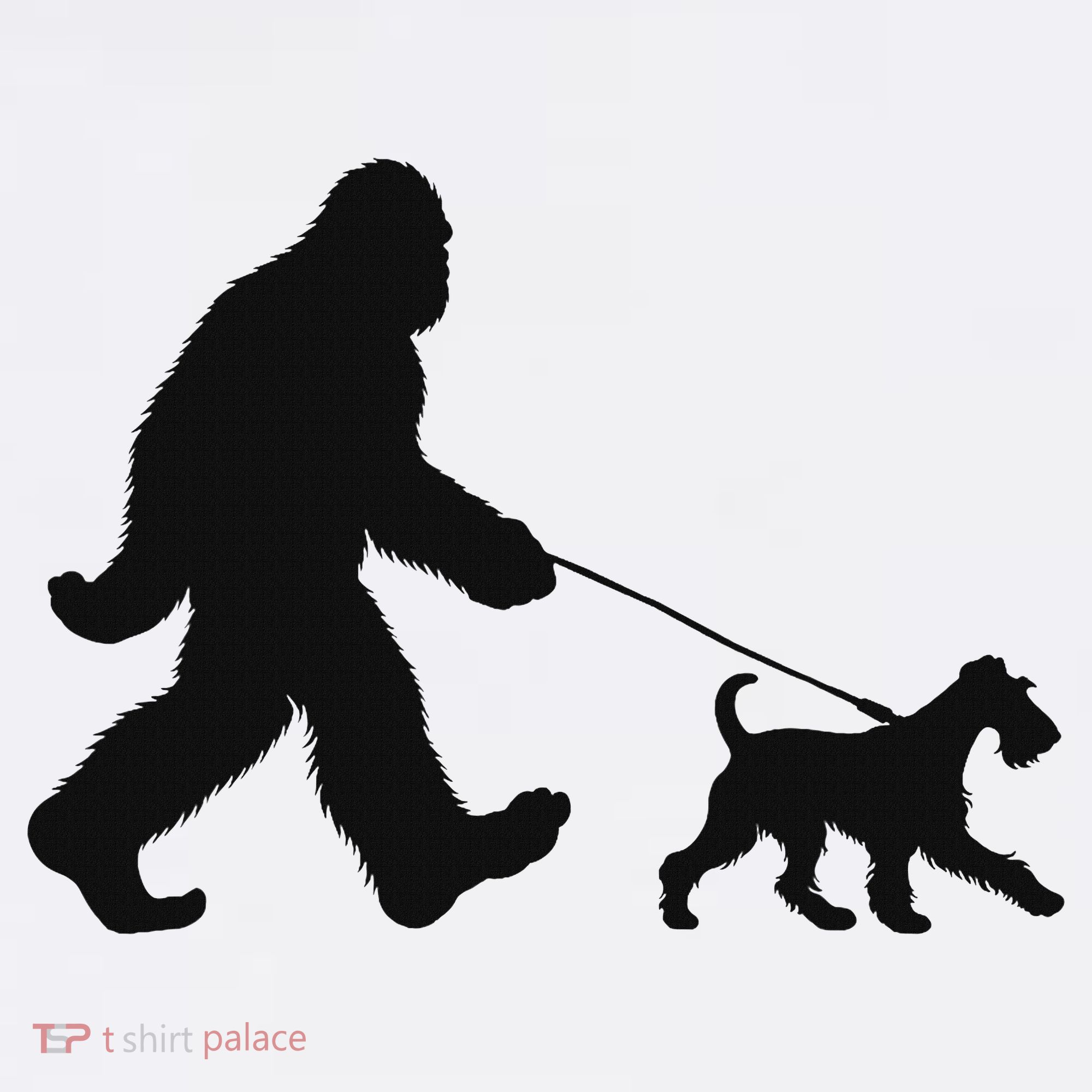 Bigfoot Walking A Dog Funny Irish Terrier Lovers Dog Dad Women's Hoodie
