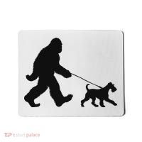 Bigfoot Walking A Dog Funny Irish Terrier Lovers Dog Dad Mousepad thumb 0