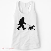Bigfoot Walking A Dog Funny Irish Terrier Lovers Dog Dad Women's Tank Top thumb 0