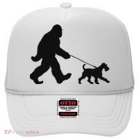 Bigfoot Walking A Dog Funny Irish Terrier Lovers Dog Dad Hat thumb 0