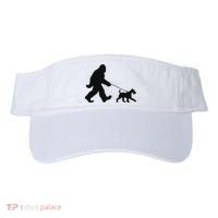 Bigfoot Walking A Dog Funny Irish Terrier Lovers Dog Dad Visor thumb 0