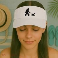 Bigfoot Walking A Dog Funny Irish Terrier Lovers Dog Dad Visor thumb 2