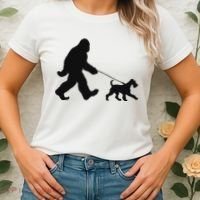 Bigfoot Walking A Dog Funny Irish Terrier Lovers Dog Dad Women's T-Shirt thumb 2