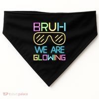 Bruh We Are Glowing In My Glowing Era Hello Summer Vacation USA-Made Doggie Bandana thumb 0