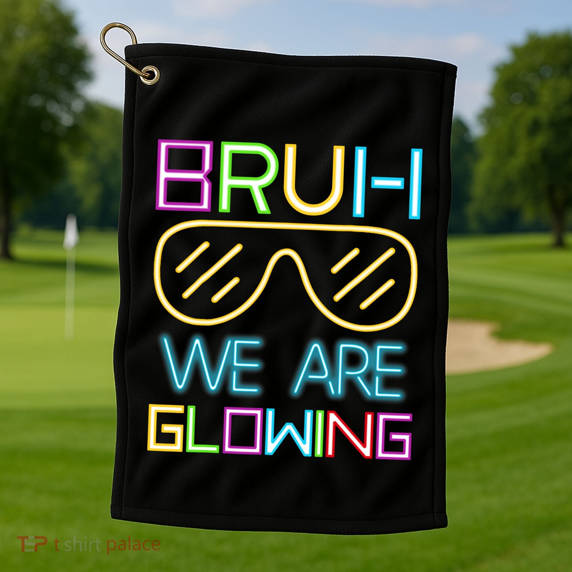 Bruh We Are Glowing In My Glowing Era Hello Summer Vacation Golf Towel