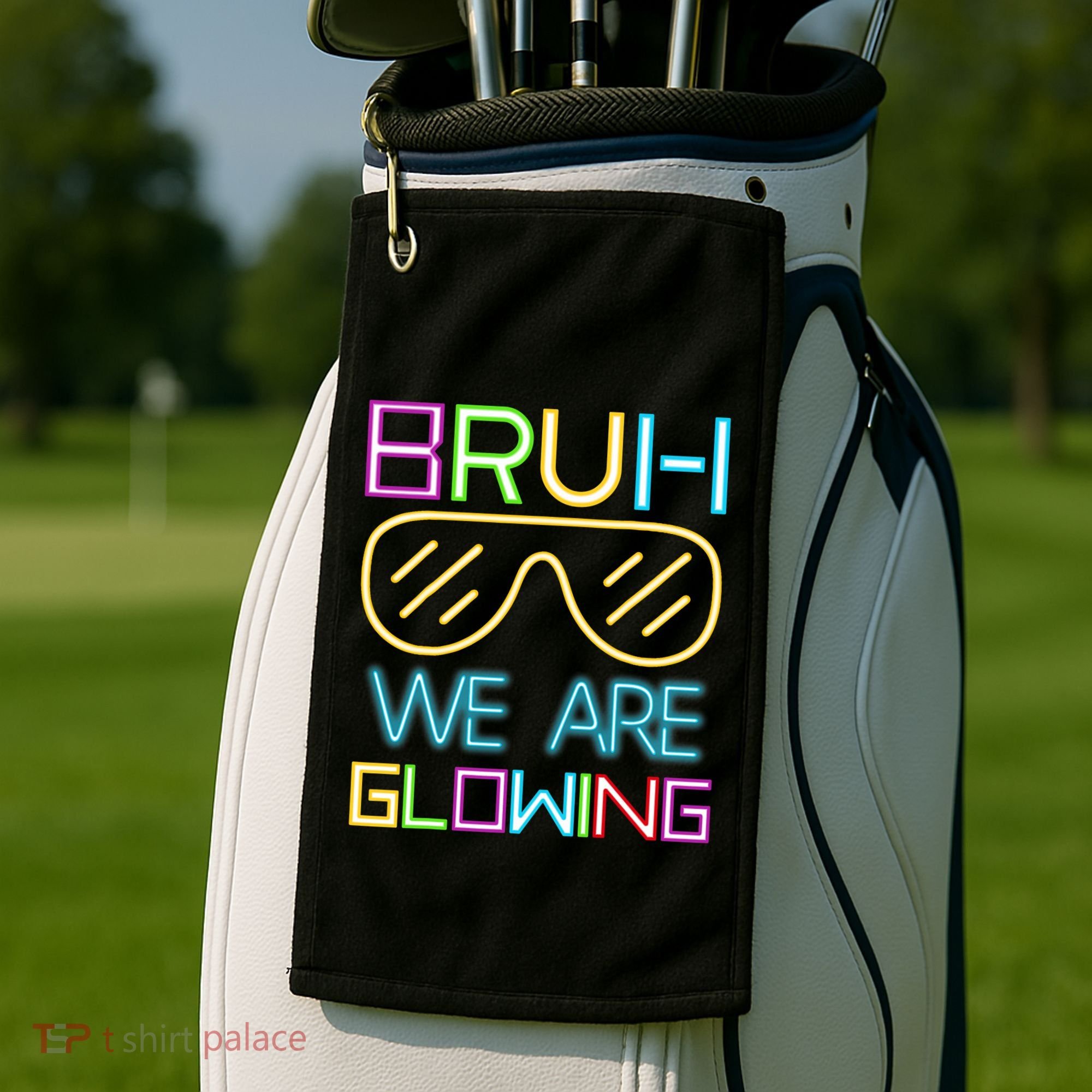 Bruh We Are Glowing In My Glowing Era Hello Summer Vacation Golf Towel