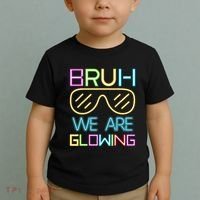 Bruh We Are Glowing In My Glowing Era Hello Summer Vacation Toddler T-Shirt thumb 2