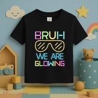 Bruh We Are Glowing In My Glowing Era Hello Summer Vacation Toddler T-Shirt thumb 3
