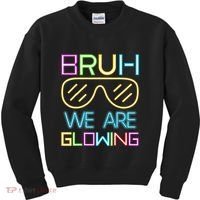 Bruh We Are Glowing In My Glowing Era Hello Summer Vacation Kids Sweatshirt thumb 0